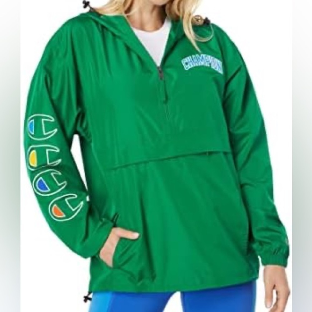 Champion Women’s Packable  windbreaker Jacket in Emerald Green size Small